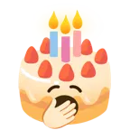 faccina che sbadiglia + torta di compleanno
