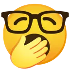 faccina che sbadiglia + faccina nerd