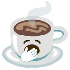faccina che sbadiglia + bevanda calda