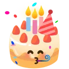 partying face + birthday cake