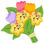 partying face + bouquet