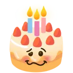 faccina stordita + torta di compleanno
