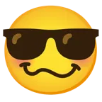 faccina stordita + faccina con sorriso e occhiali da sole