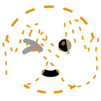 faccina che sbircia tra le dita + faccina tratteggiata