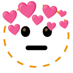faccina tratteggiata + cuore con freccia