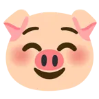 smiling face + pig face