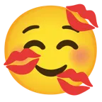 smiling face + kiss mark