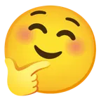 smiling face + thinking face