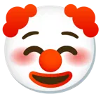 smiling face + clown face