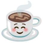 smiling face + hot beverage
