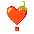 punto esclamativo a cuore + peperoncino