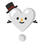punto esclamativo a cuore + pupazzo di neve senza neve