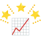 stella che brilla + grafico con andamento positivo