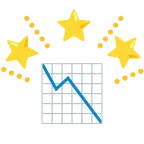 stella che brilla + grafico con andamento negativo