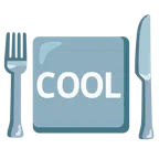 tabakla birlikte çatal ve bıçak + COOL düğmesi