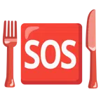 tabakla birlikte çatal ve bıçak + SOS düğmesi
