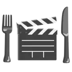 tabakla birlikte çatal ve bıçak + film tahtası