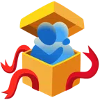 Geschenk + sich umarmende Personen