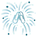 Feuerwerk + verhakte Büroklammern