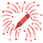 Feuerwerk + Wachsmalstift