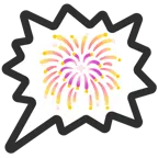 Feuerwerk + Sprechblase für wütende Aussage rechts