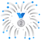 Feuerwerk + Silbermedaille