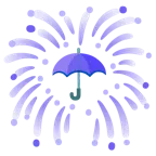 Feuerwerk + Regenschirm