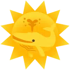 ปลาวาฬพ่นน้ำ + หน้าพระอาทิตย์