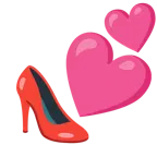 due cuori + scarpa con il tacco