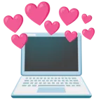 cuore con freccia + computer portatile