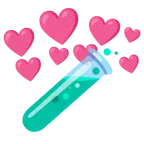 cuore con freccia + provetta
