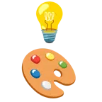 Glühbirne + Mischpalette