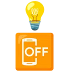 Glühbirne + Mobiltelefon aus