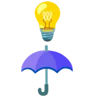 Glühbirne + Regenschirm