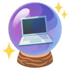 crystal ball + laptop