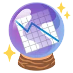 crystal ball + chart decreasing
