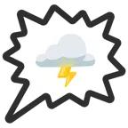 right anger bubble + cloud with lightning