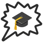right anger bubble + graduation cap
