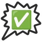 right anger bubble + check mark button