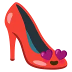 smiling face with heart-eyes + high-heeled shoe