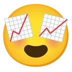 smiling face with heart-eyes + chart increasing