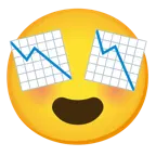 smiling face with heart-eyes + chart decreasing