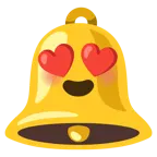 smiling face with heart-eyes + bell
