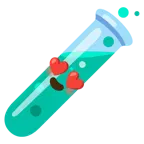 smiling face with heart-eyes + test tube