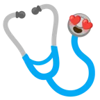 smiling face with heart-eyes + stethoscope