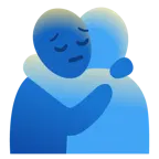 faccina pensierosa + persone che si abbracciano