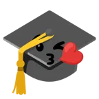 face blowing a kiss + graduation cap
