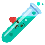 face blowing a kiss + test tube
