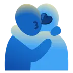 face blowing a kiss + people hugging