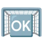 Tor + Großbuchstaben OK in blauem Quadrat